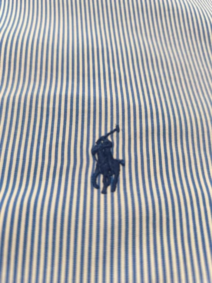 Chemise à rayure - Ralph Lauren - Logo brodé marine - Bleu, blanc - Taille XL - photo numéro 7