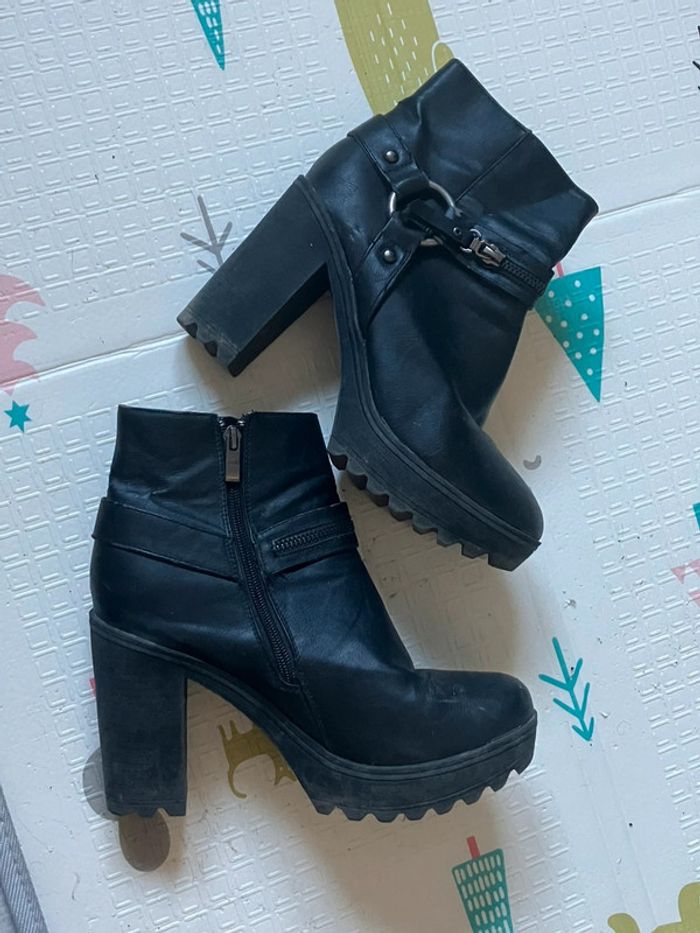 Bottines talons épais style rock chunky 40 - photo numéro 2