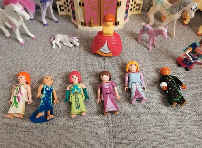 Lot de 15 playmobil geobra princesse chevaux licorne château - photo numéro 2