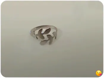 Bague argentée tendance en acier inoxydable