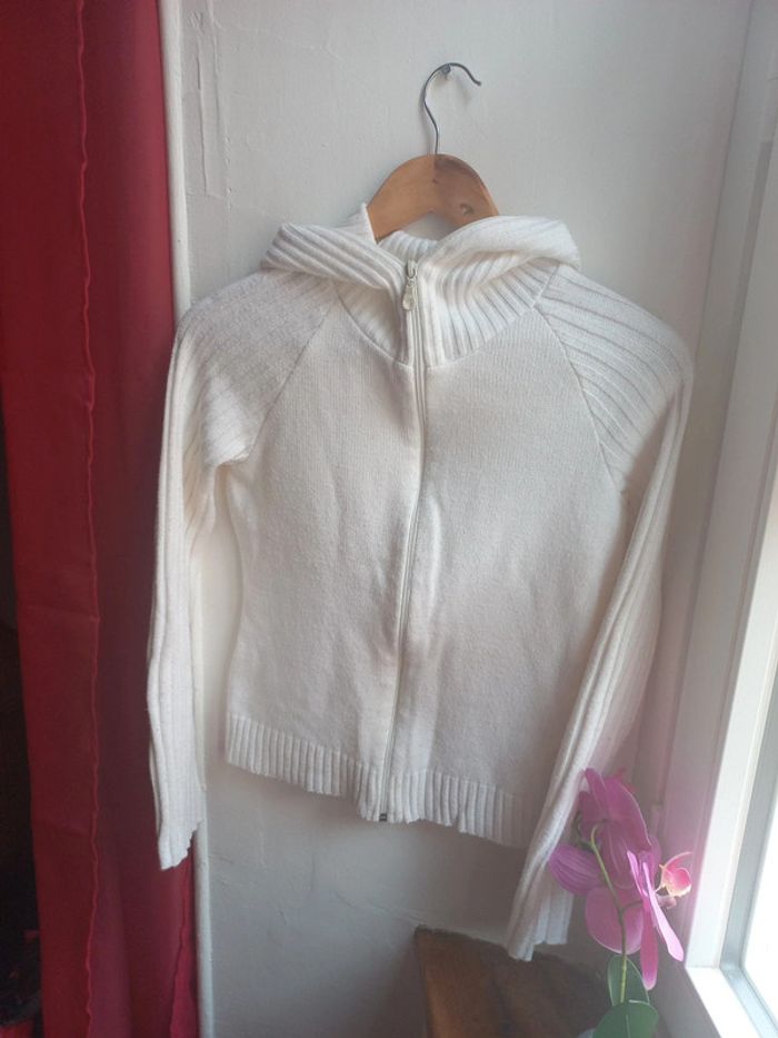 Beau pull blanc a col mi saison M - photo numéro 2