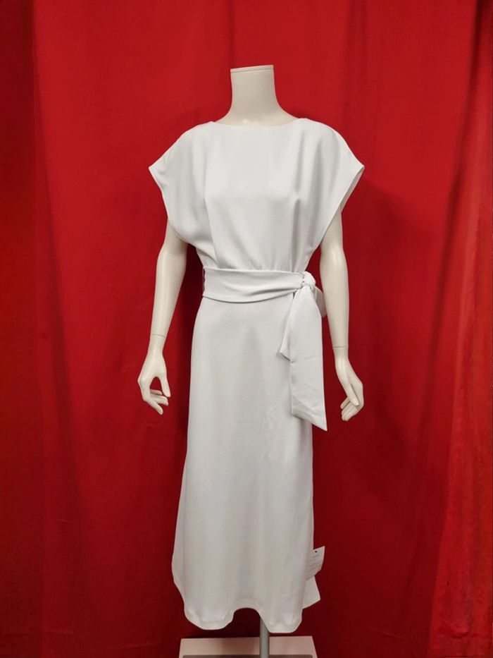 Tussah robe midi blanche Dina * taille 38 * Neuve