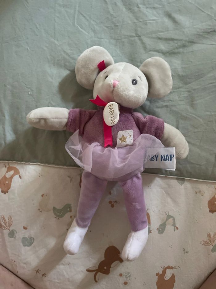 Peluche souris baby nat’ - photo numéro 3