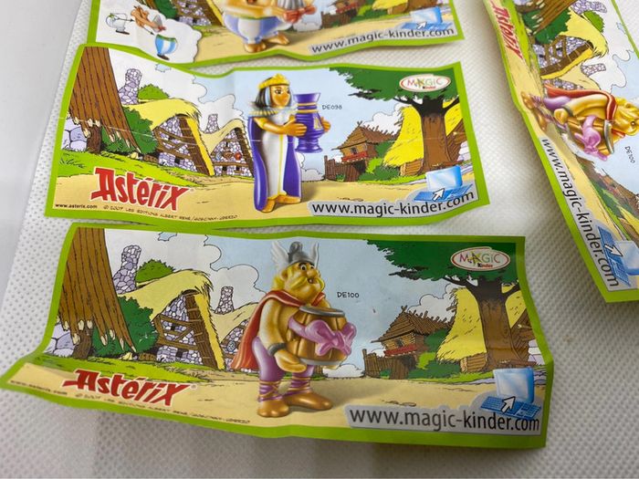 Lot de 5 surprises kinder Astérix 50ans dont asterix a tête droite DE095. Et leurs papiers - photo numéro 7