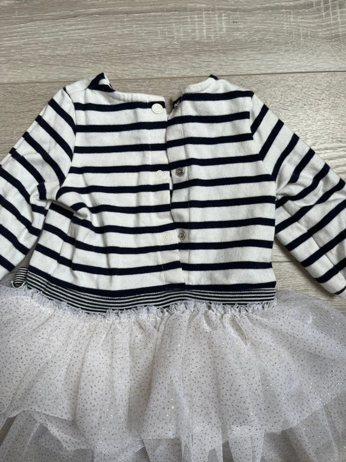 Robe à rayure marinière et tulle paillette 6 mois - photo numéro 4