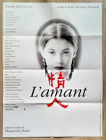 Grande affiche film cinéma L'amant d'après le roman de Marguerite Duras un film de Jean-jacques Anna