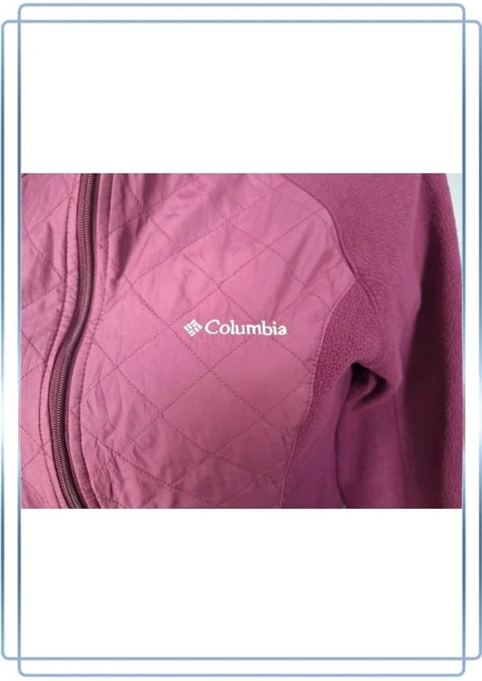 Polaire full zip columbia légère bi matiere femme / violet taille S brodé 259 - photo numéro 3