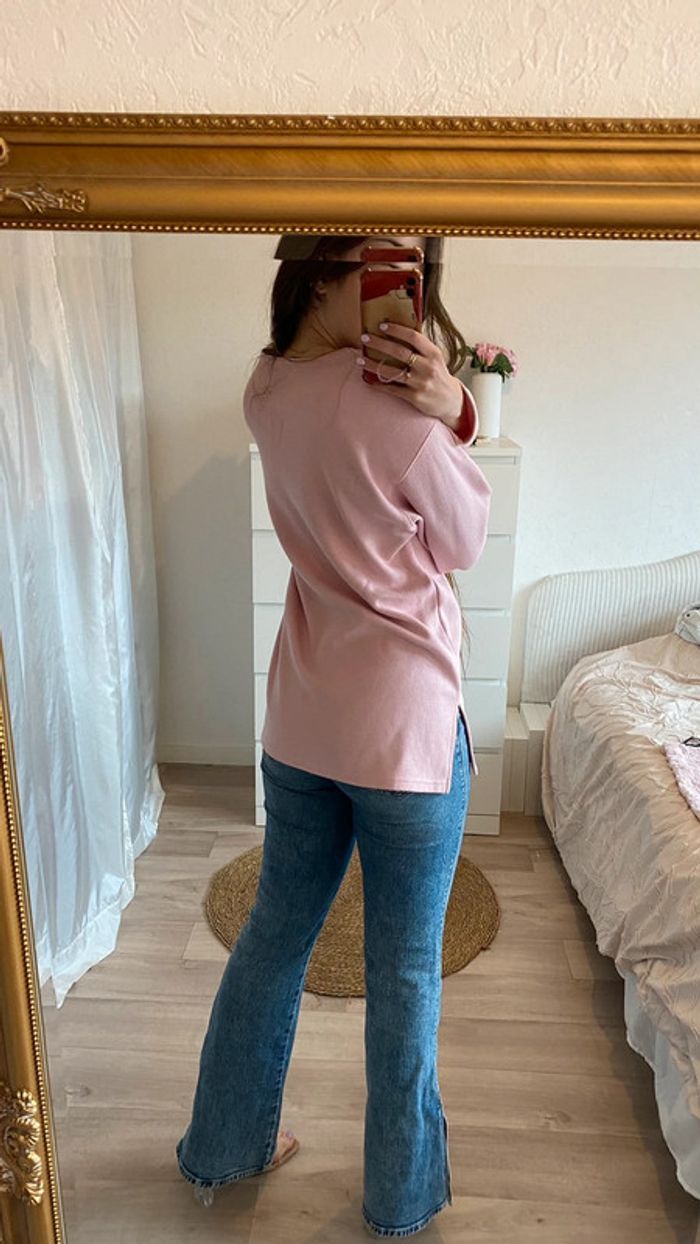 Pull chaud rose pale vintage - photo numéro 3