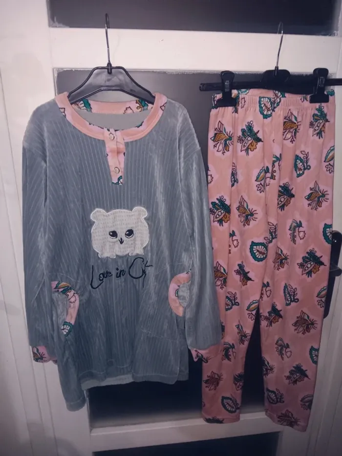 Pyjama Douillet Ours et Imprimé Papillon taille xs