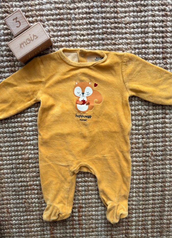 Pyjama velours Kiabi 3mois / 60cm