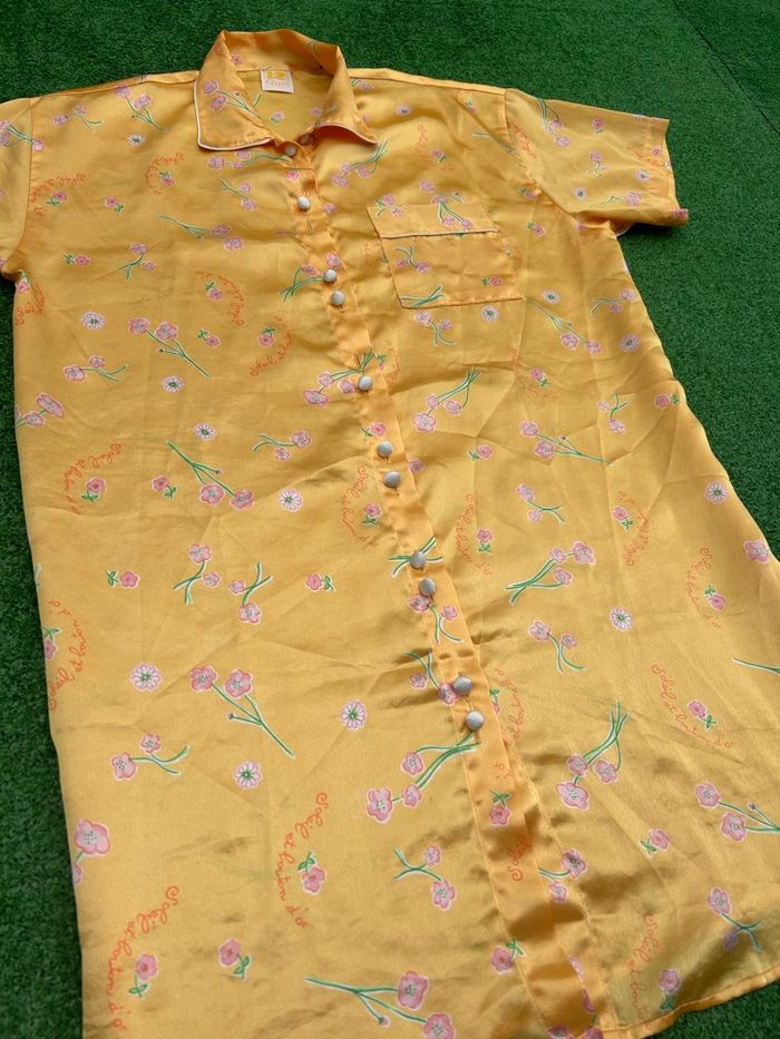 Chemise de nuit Etam jaune fleurs taille unique femme - photo numéro 2