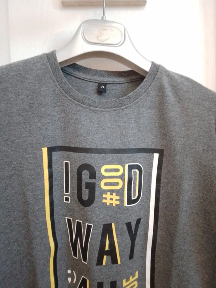 T-shirt gris chiné foncé T.12 ans - photo numéro 5