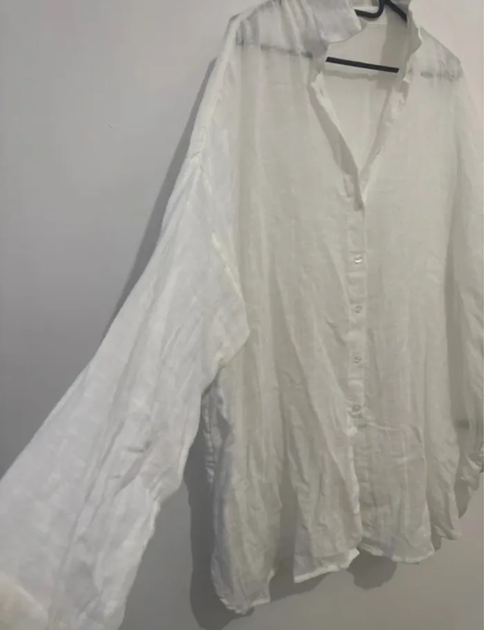 Chemise Femme Blanche – Manches Longues – Grande Taille XL - photo numéro 3