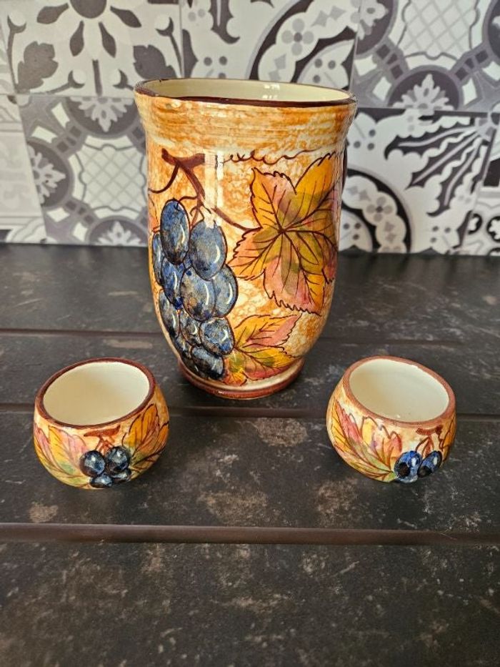 Pichet et ses 2 godets Vallauris