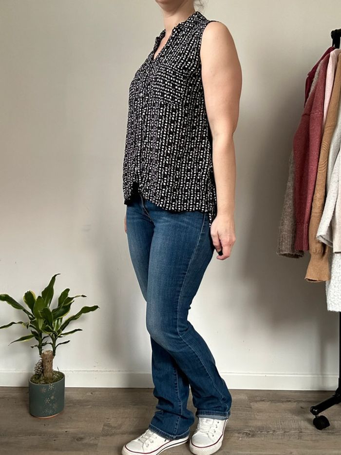 Chemise sans manches noire et blanche – Taille 36/38 – Très bon état - photo numéro 3