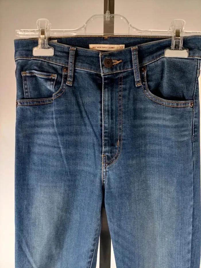Jean Levi's taille haute slim - Levis Mile High Super Skinny - taille 27 A156 - photo numéro 2