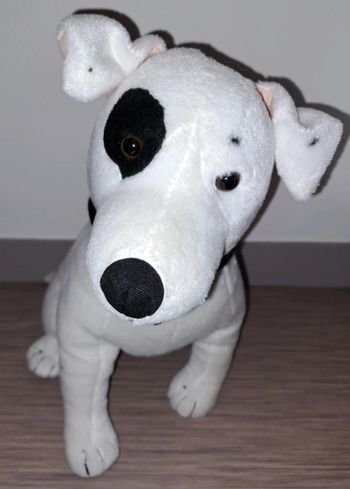 Peluche chien noir et blanc (Dechavanne)