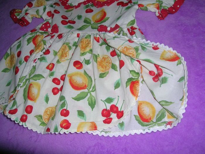 robe imprimée cerises et agrumes bas portefeuille 6 mois - photo numéro 3