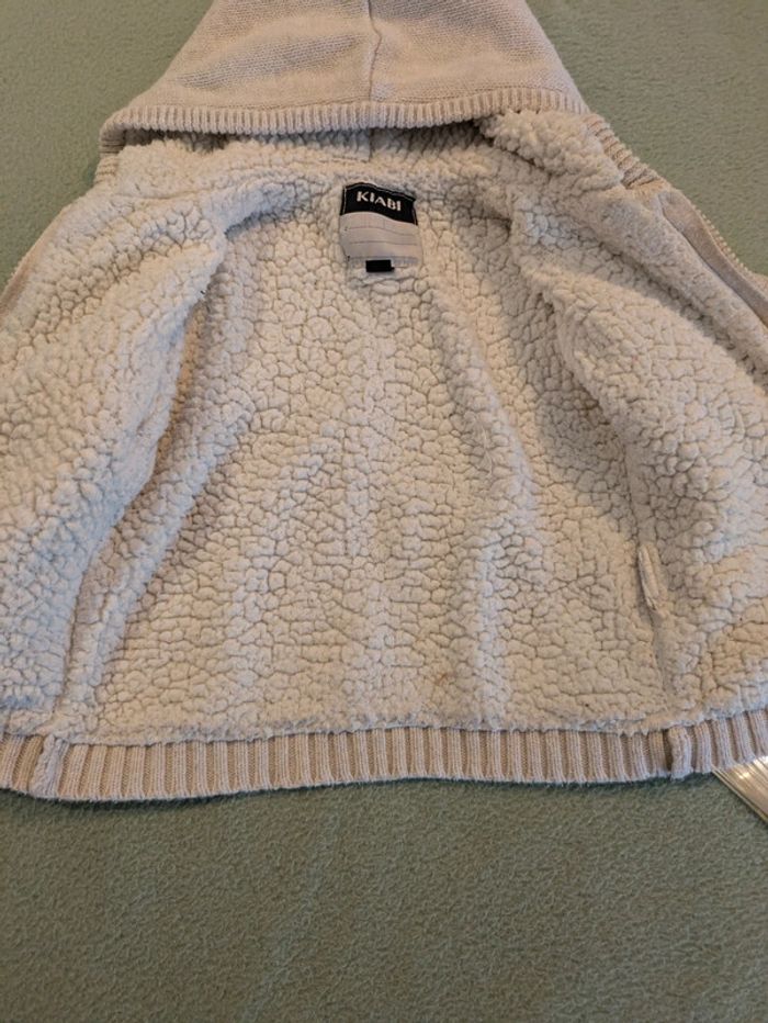 Gilet zippé blanc cassé en maille 24 mois - photo numéro 2