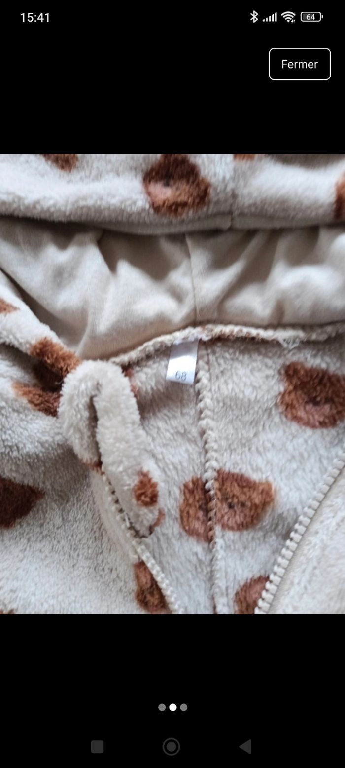 Sur pyjama / combinaison en velours - photo numéro 2