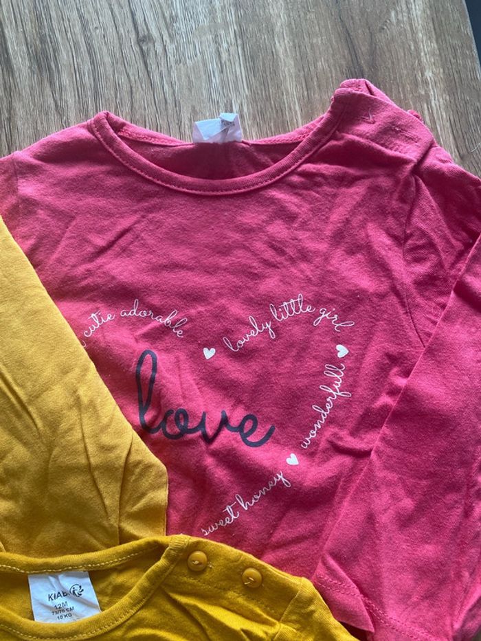 Lot de 3 t-shirt ML taille 12 mois - photo numéro 3