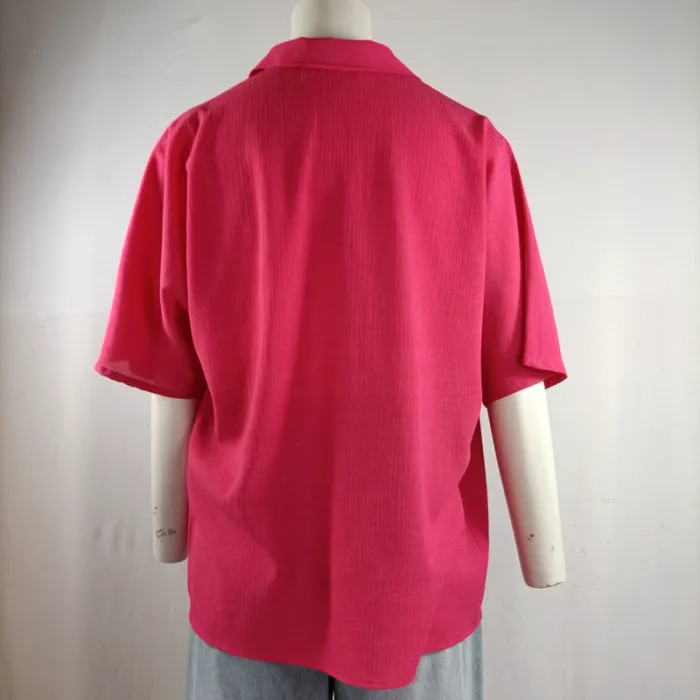 Chemise vintage rose fuchsia Daniel Duval Paris, coupe droite fluide taille XL estimée A1204 - photo numéro 3