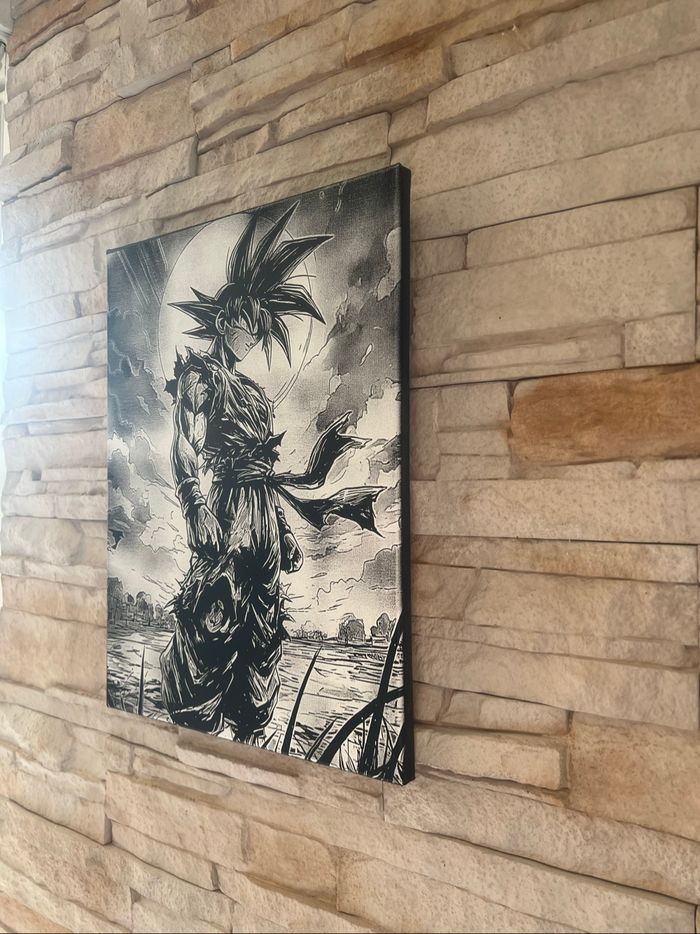 Tableau Goku sombre Dragon Ball en toile 30x40cm - photo numéro 3