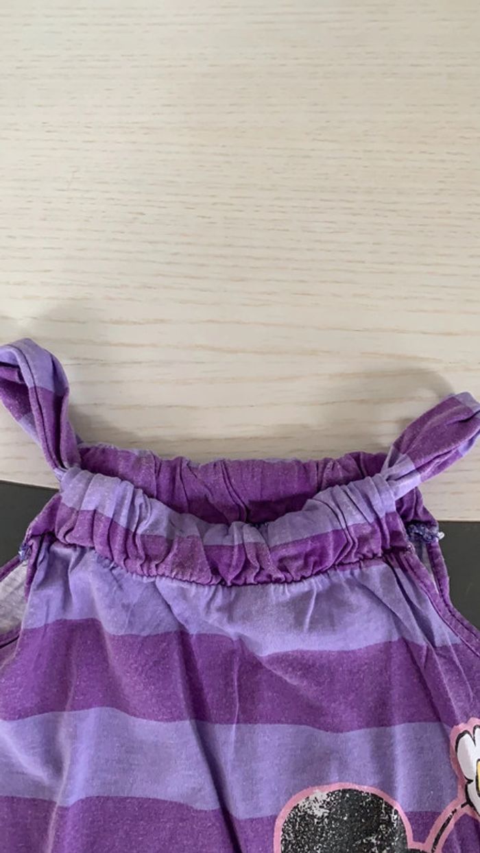 Robe bretelles rayée violette 8 ans Minnie Disney - photo numéro 5