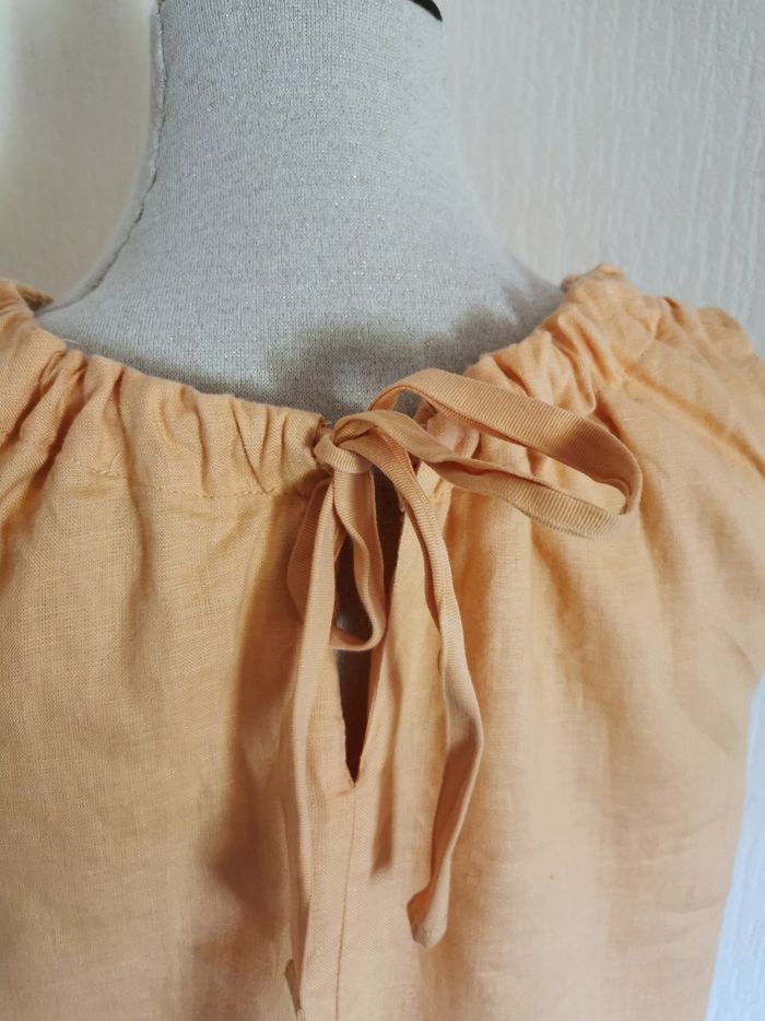 Robe d'été en lin orange clair Monoprix T38 - photo numéro 5
