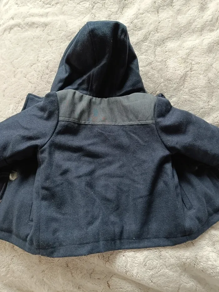 Manteau hiver 9 mois neuf capuche bleu foncé bébé garçon - photo numéro 5