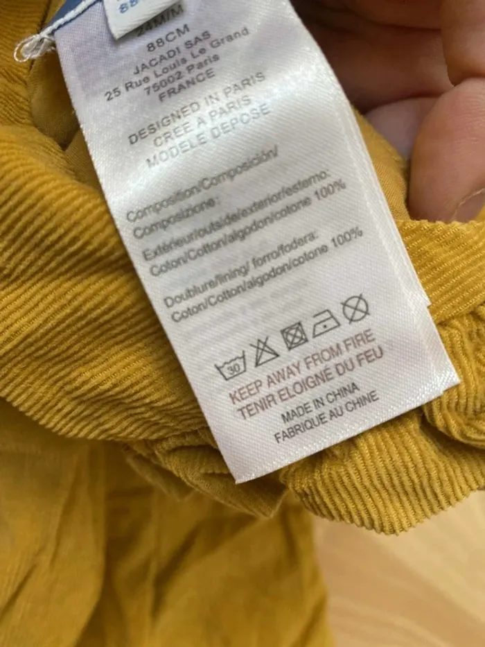 Robe col rond manches courtes velours 24mois Jacadi - photo numéro 5