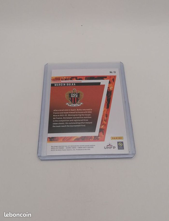 Carte Panini score Ligue 1 2022-23 Rookie Card HOT ROOKIES Marcin Bulka n°13. - photo numéro 3