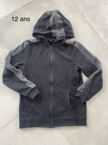 Veste zippée noir et gris 12 ans kiabi