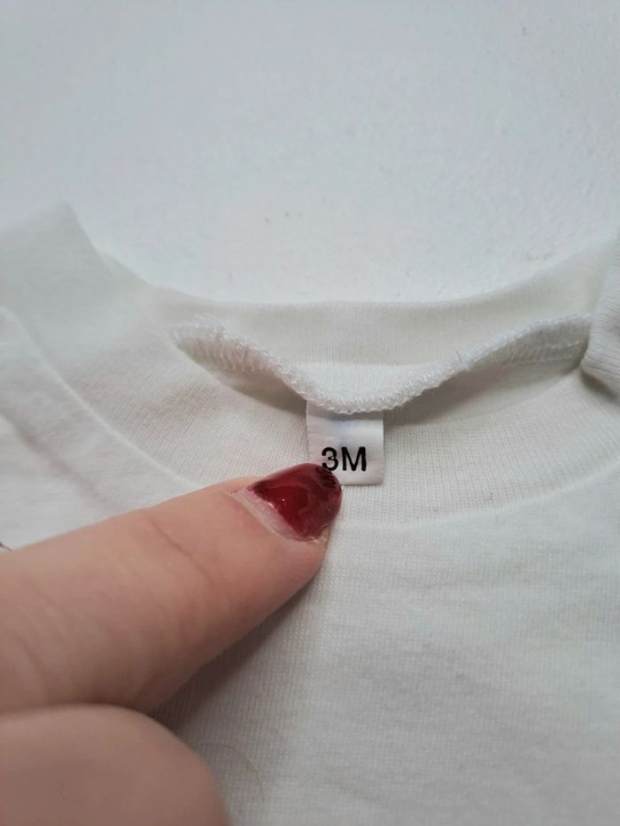 T-shirt blanc 3 mois - photo numéro 2