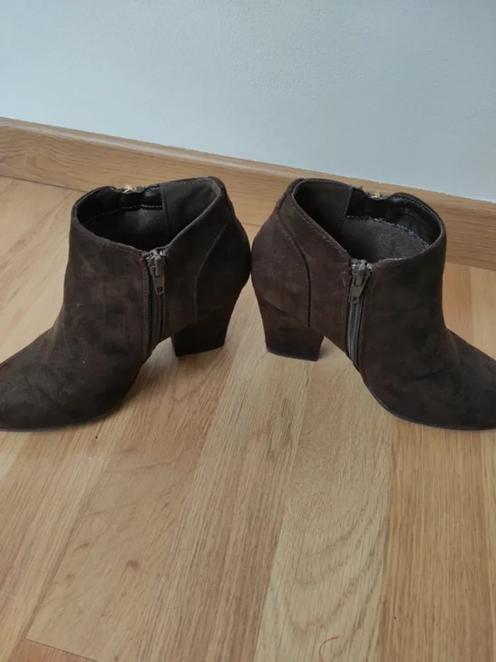 Bottines à talon marron - photo numéro 6