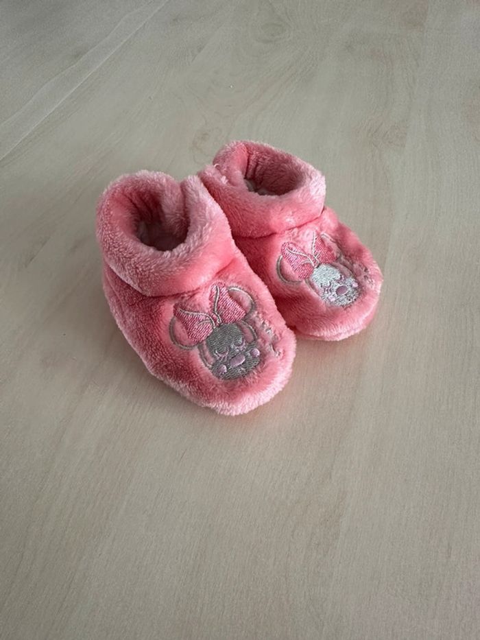 Chaussons rose minnie 6/9 mois