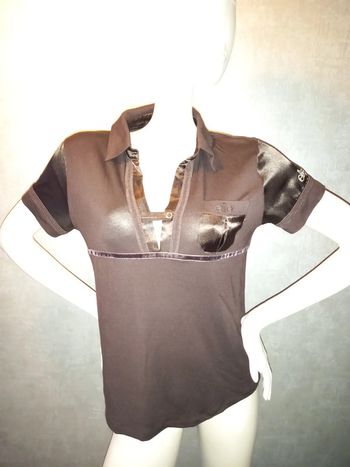 tee shirt marron et satiné elite models'fashion taille 40