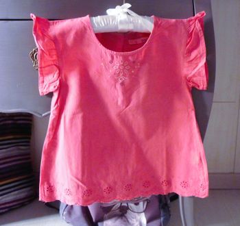 tunique fille 6 ans lisa rose fuschia collection été TBE