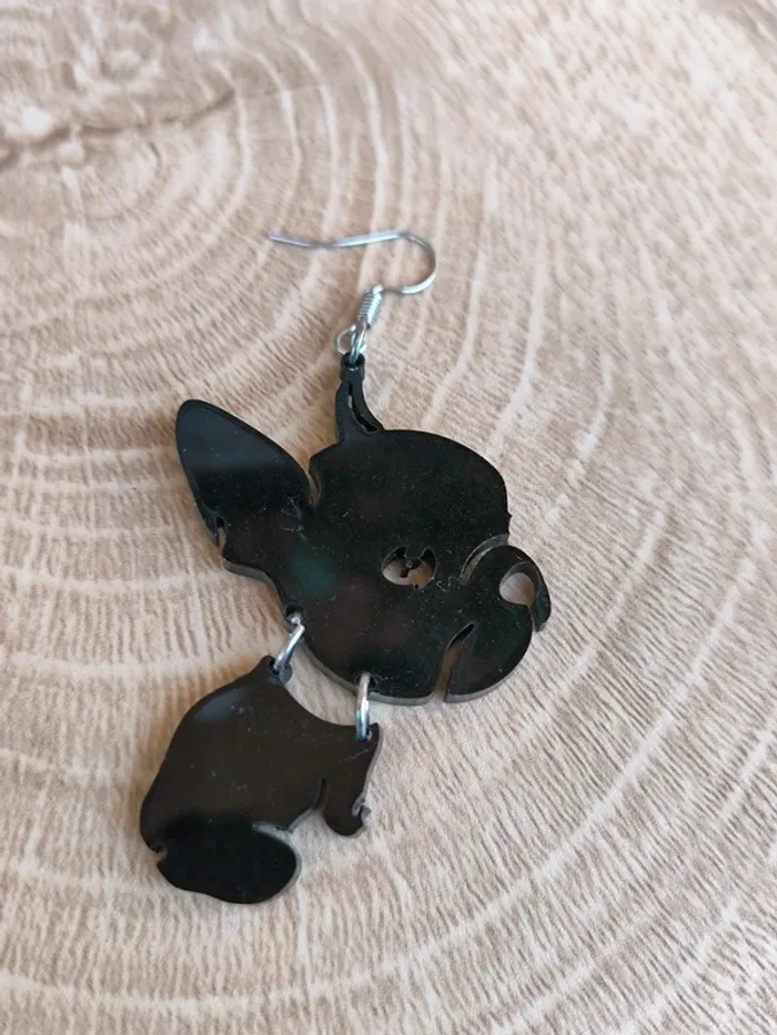 Boucles d'oreilles bouledogue français - photo numéro 2