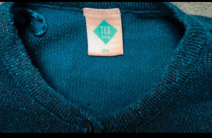 Boléro fille bleu pailleté tex 6 mois - photo numéro 2