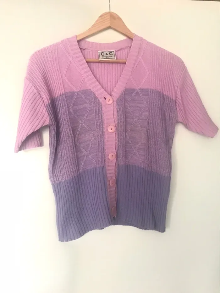 Gilet court rose parme violet