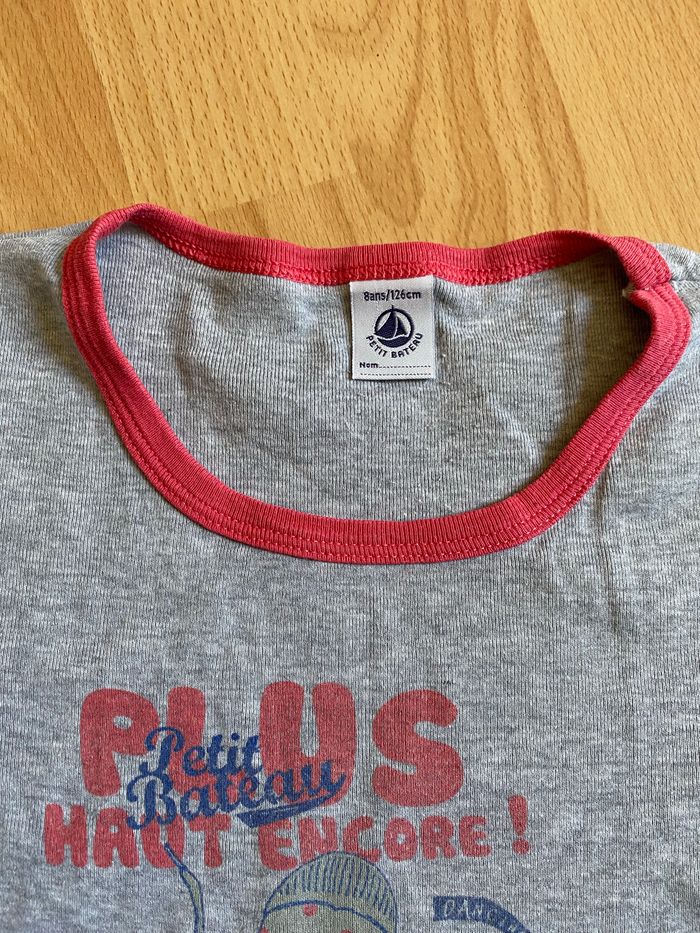 Beau maillot de corps gris et rose PETIT BATEAU T. 8 ans/128 cm fille TBE - photo numéro 3