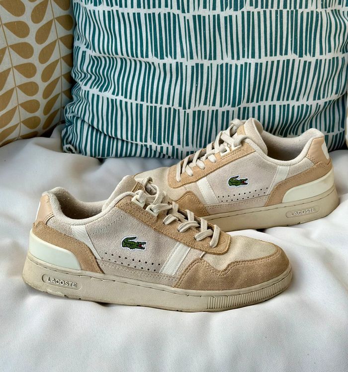 Baskets sneakers Lacoste blanches & beiges – Taille 36 - photo numéro 5