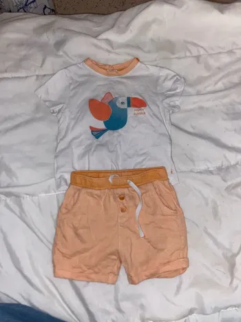 Ensemble d’été teeshirt et short 6 mois- Obaibi