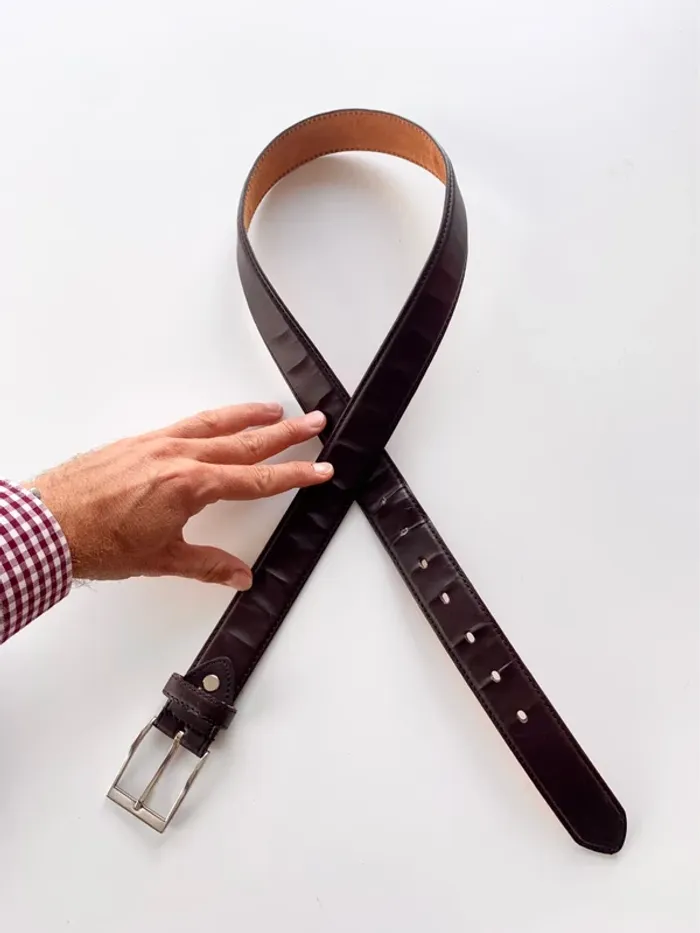 Ceinture marron véritable cuir - 111cm