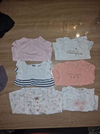 Lot  6 tshirt manches courtes 6 mois