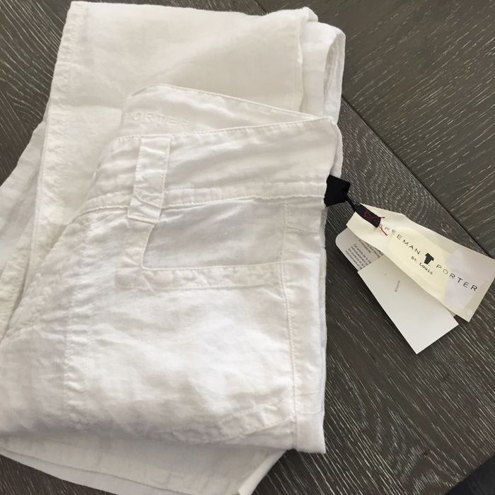 Pantalon t27 blanc lin été