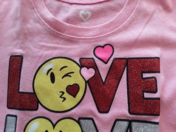 T-shirt rose LOVE 5 ans