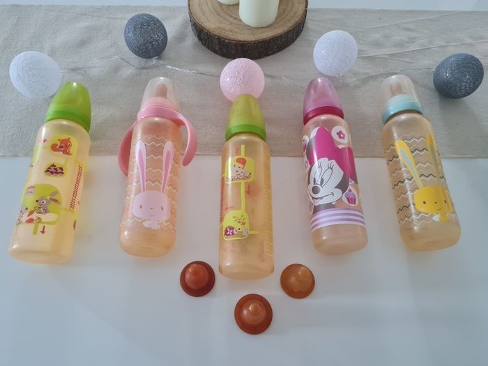 Lot biberons bébé 330 ml Tigex / Lapin / Minnie – Très bon état - photo numéro 4