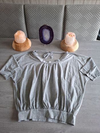 Top péplum gris 38-40